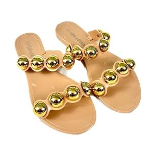 Weeboo Jelly Sandals with Gold Balls - Size 9
